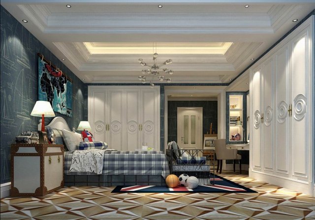 stylish bedroom complete 198 3D 모델 .c4d .max .obj .3ds .fbx .stl .blend 