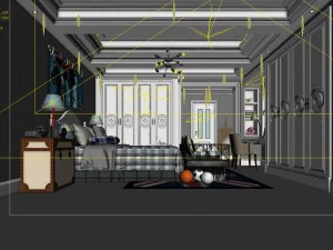 stylish bedroom complete 198 3D Model