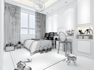 stylish bedroom complete 200 Modèle 3D