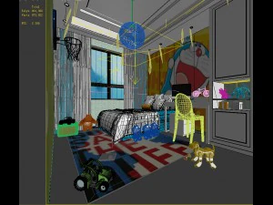 stylish bedroom complete 200 3D Model