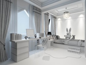 stylish bedroom complete 201 3D 模型