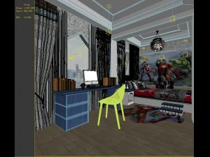 stylish bedroom complete 201 3D Model
