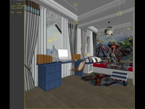 stylish bedroom complete 201 3D Model