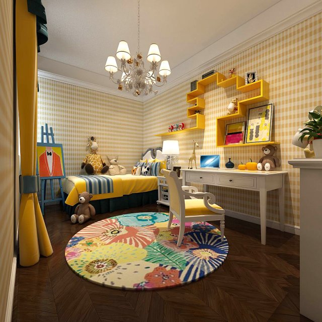 stylish bedroom complete 202 3D Model .c4d .max .obj .3ds .fbx .stl .blend 
