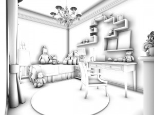 stylish bedroom complete 202 3D Model