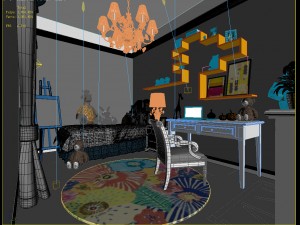 stylish bedroom complete 202 3D Model