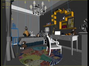 stylish bedroom complete 202 3D Model