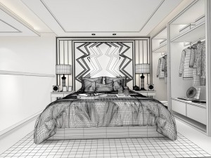 stylish bedroom complete 203 Modelo 3D