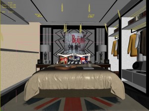stylish bedroom complete 203 Modelo 3D