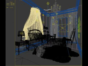 stylish bedroom complete 204 3D Model