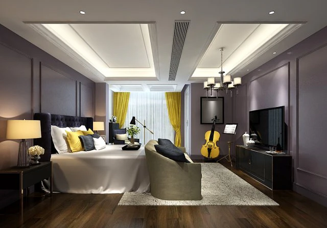 stylish bedroom complete 205 3D Model .c4d .max .obj .3ds .fbx .stl .blend 