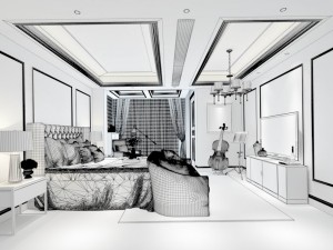 stylish bedroom complete 205 3D Модель