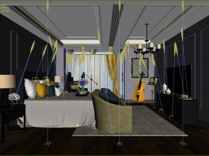 stylish bedroom complete 205 3D Модель