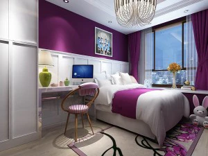 stylish bedroom complete 206 3D Model