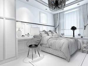 stylish bedroom complete 206 3D Model