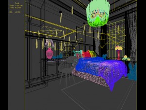 stylish bedroom complete 206 3D Model