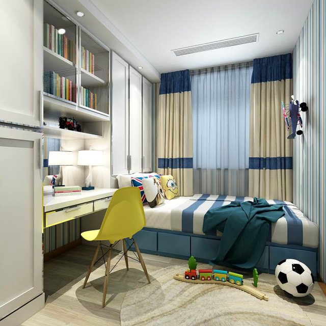 stylish bedroom complete 207 3D Modell .c4d .max .obj .3ds .fbx .stl .blend 