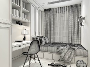 stylish bedroom complete 207 3D Modell
