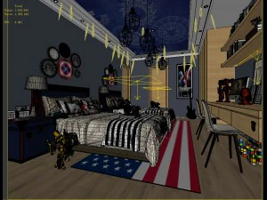 stylish bedroom complete 208 3D Model