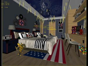 stylish bedroom complete 208 3D Model