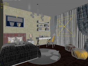 stylish bedroom complete 209 3D 模型