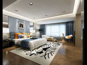 stylish bedroom complete 210 3D Model