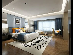 kamar tidur bergaya lengkap 210 Model 3D