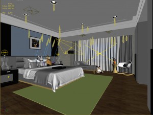 stylish bedroom complete 210 3D Model