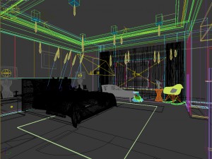 stylish bedroom complete 210 3D Model