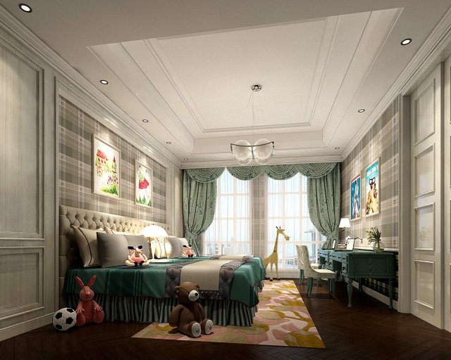 stylish bedroom complete 211 Modelo 3D .c4d .max .obj .3ds .fbx .stl .blend 
