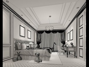 stylish bedroom complete 211 Modelo 3D