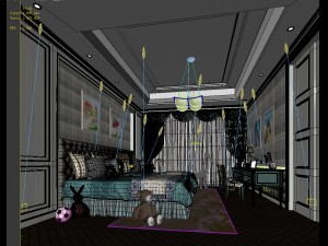 stylish bedroom complete 211 Modelo 3D