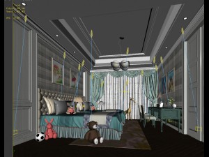 stylish bedroom complete 211 Modelo 3D