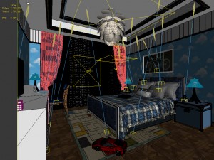 stylish bedroom complete 213 3D Model