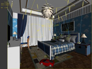 stylish bedroom complete 213 3D Model
