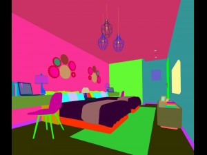 stylish bedroom complete 214 Model 3D