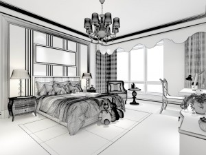 stylish bedroom complete 215 Modelo 3D