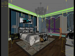 stylish bedroom complete 215 3D Model