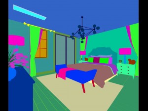 stylish bedroom complete 217 Model 3D