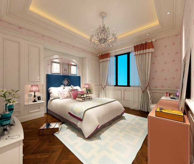 stylish bedroom complete 218 3D 모델 .c4d .max .obj .3ds .fbx .stl .blend 
