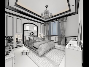 stylish bedroom complete 218 3D 모델