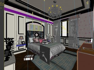 stylish bedroom complete 218 3D 모델
