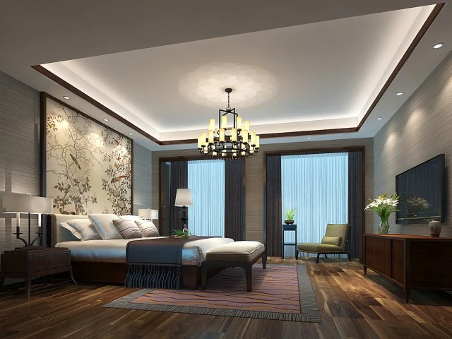 stylish bedroom complete02 3D Model .c4d .max .obj .3ds .fbx .stl .blend 