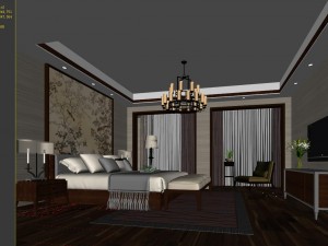 stylish bedroom complete02 Modèle 3D