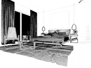 stylish master bedroom design 02 Model 3D