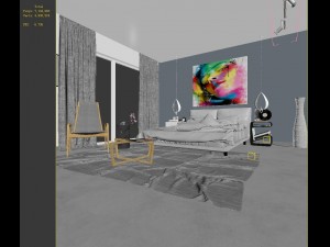 stylish master bedroom design 02 Model 3D