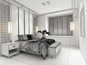 stylish master bedroom design 03 3D Модель