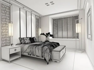 stylish master bedroom design 03 3D Model