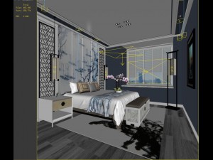 stylish master bedroom design 03 3D Модель