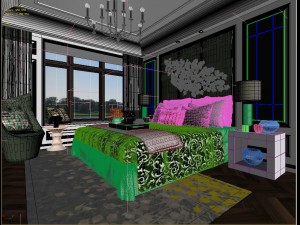 stylish master bedroom design 04 3D Model